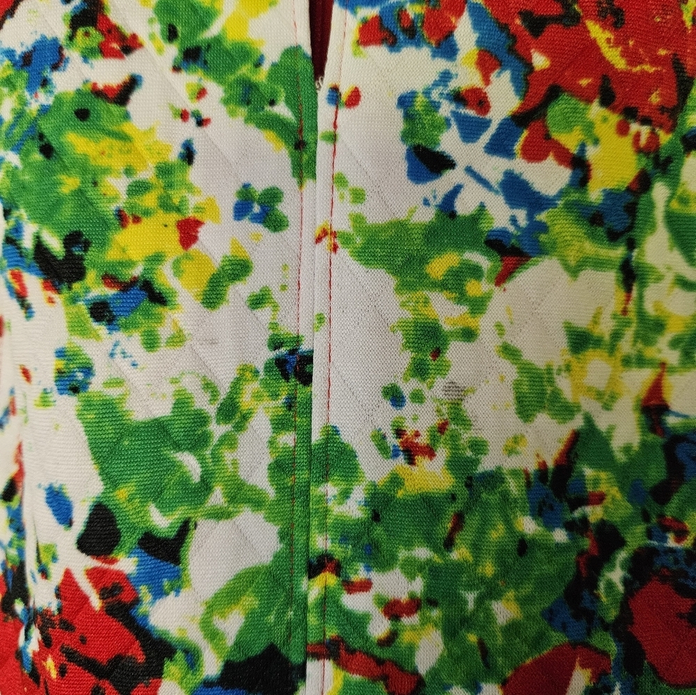 Catherine Malandrino Quilted Pleated Fawn Floral Dress Size 10 - Picture 6 of 7